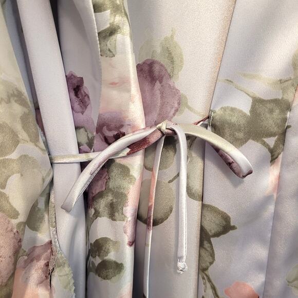 California Dynasty Vintage Floral Robe & Slip Set Large Lace Trim 2-Piece - Picture 7 of 13